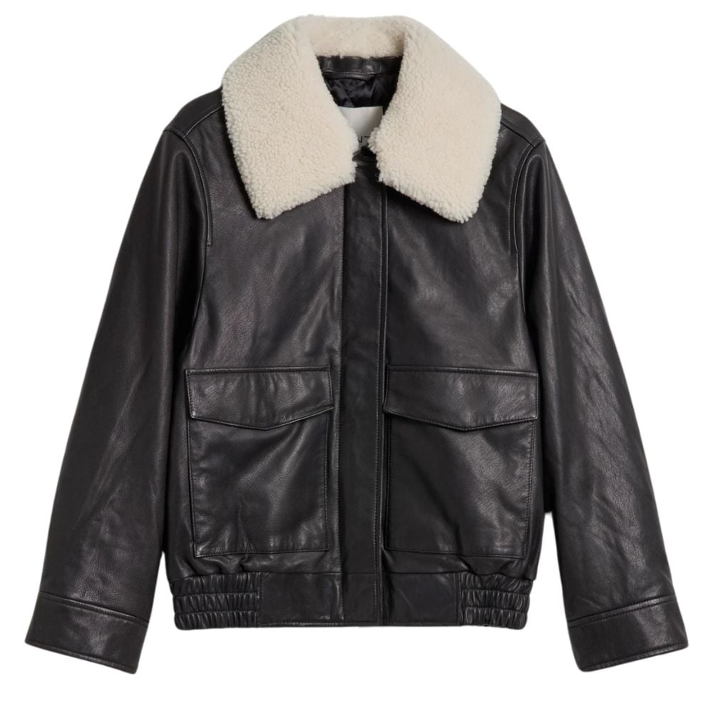 shearling jacket black