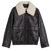 shearling jacket black