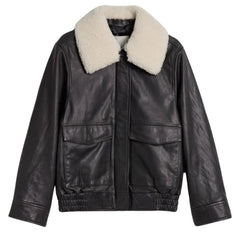 shearling jacket black