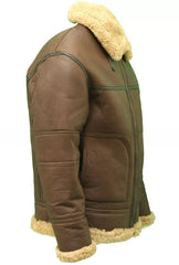 World War 2 Sheepskin Aviator B3 Brown Jacket