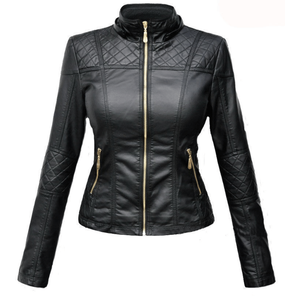 Women Black Leather Moto Jacket