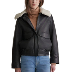 shearling jacket black