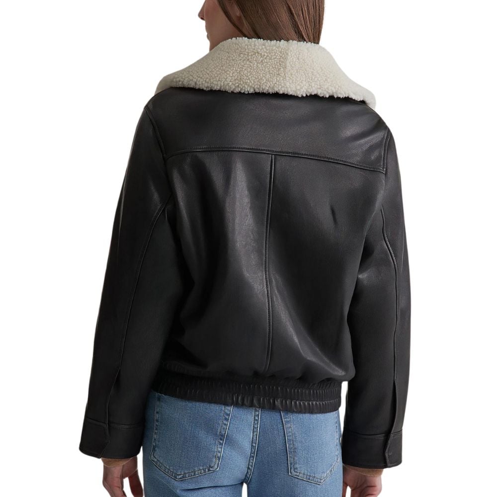 shearling jacket black