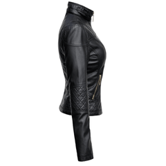 Women Black Leather Moto Jacket