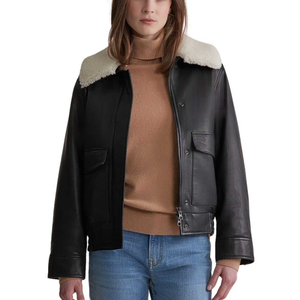 shearling jacket black