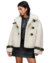 Classic Beige Womens Shearling Jacket