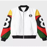 8 Ball Poll Vintage 9o's Style White Bomber Jacket