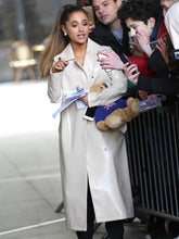 ariana grande leather Trench Coat