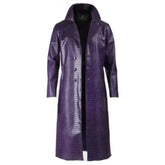 Joker Suicide Squad Purple Leather Trench Coat