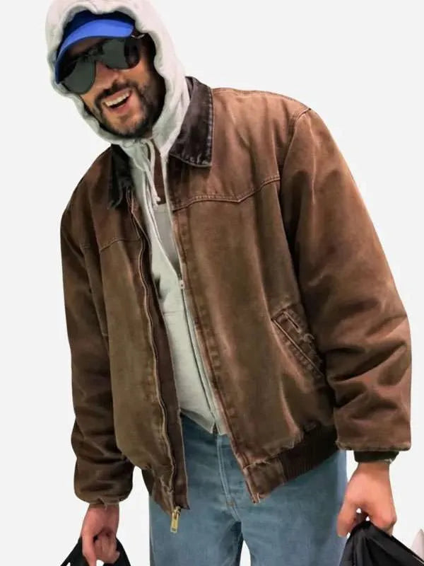 Bad Bunny 2026 Brown Cotton Jacket
