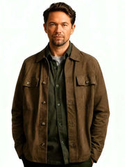 Blodsoffer 2026 Jakob Oftebro Brown Leather Jacket