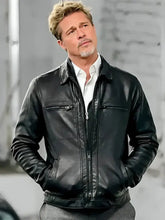 Brad Pitt Wolves 2024 Black Leather Jacket
