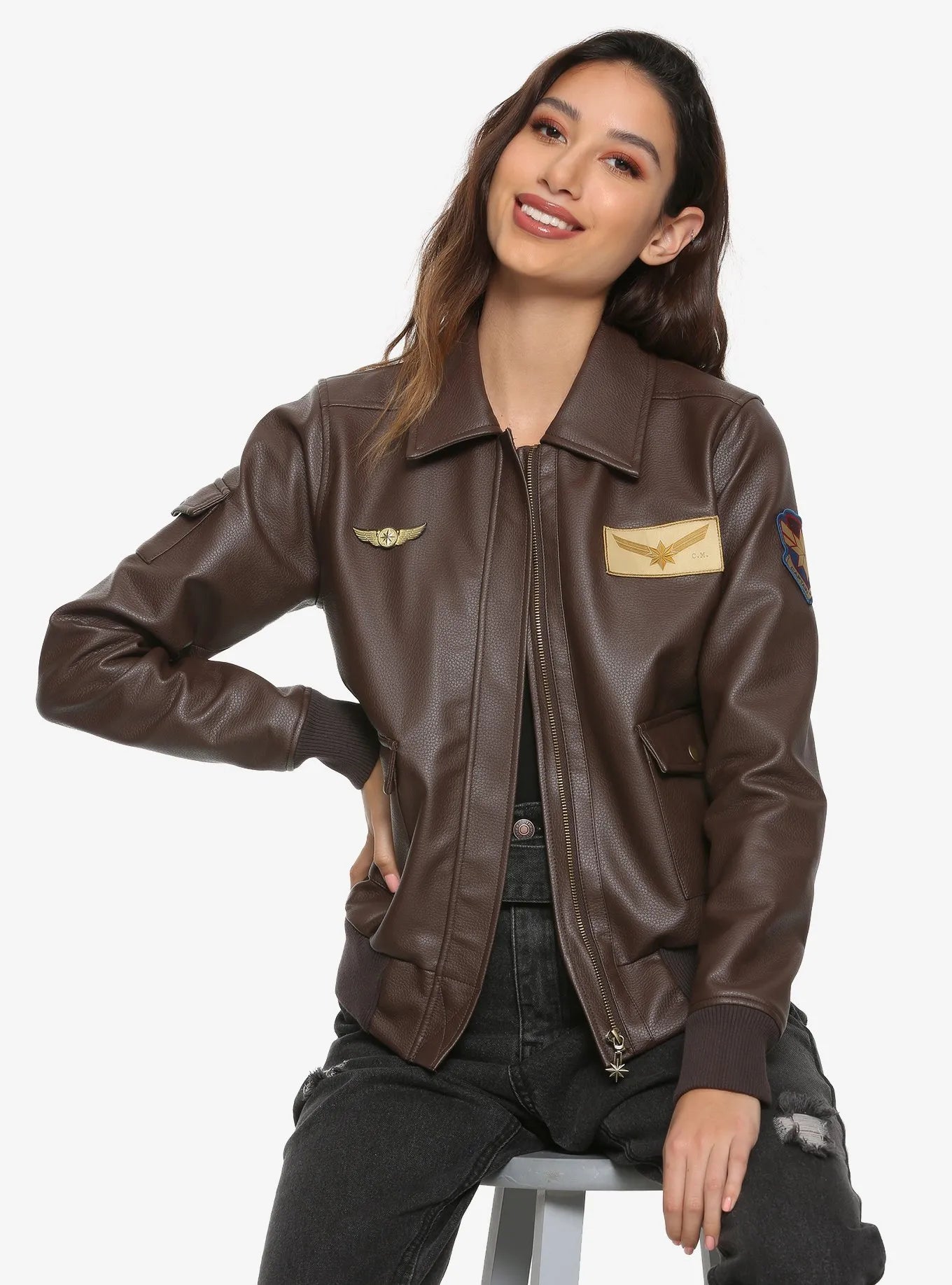 captain marvel leather jacket