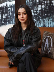Buddy 2026 Cristin Milioti Black Leather Jacket
