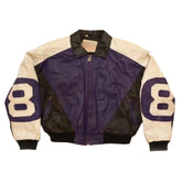 Michael Hoban 8 Ball Logo Black And Purple Leather Jacket