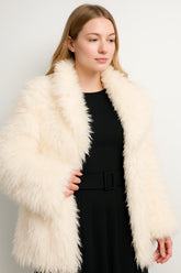 shaggy faux fur coat