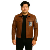 Mens Attack On Titan Cosplay Leather Jacket