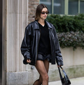 Hailey Bieber Coachella 2024 Oversize Leather Jacket