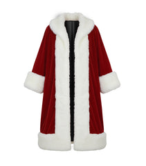 Red Santa Claus Faux Fur Velvet Coat