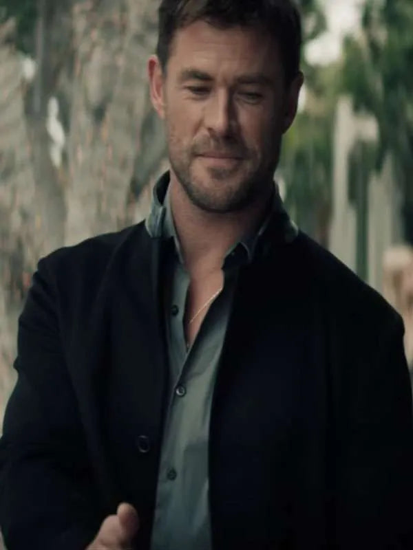 Chris Hemsworth Crime 101 Wool Black Jacket
