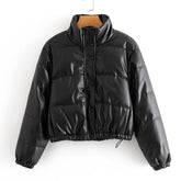 Cropped Black Breezy Bliss Puffer Jacket