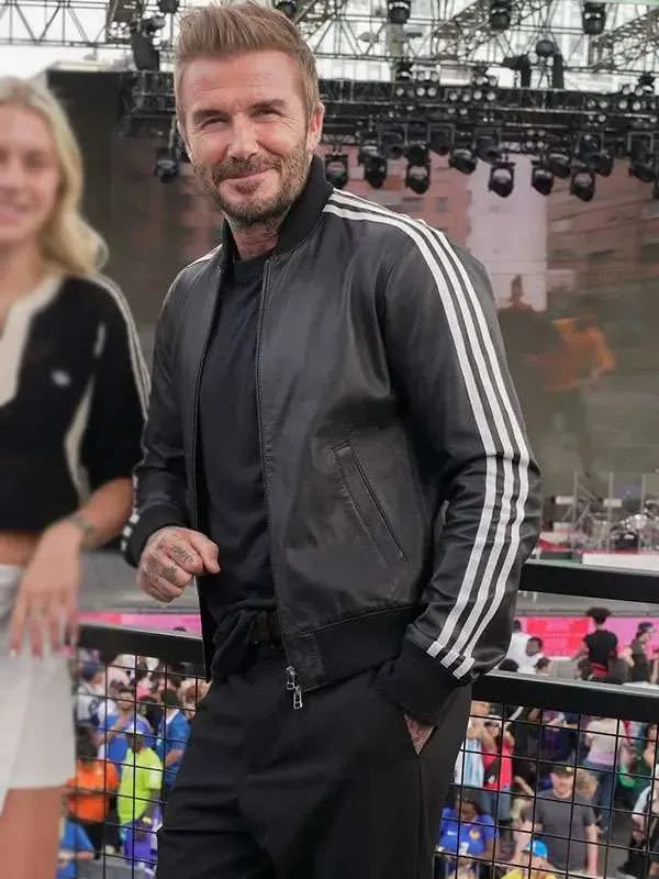 David Beckham FIFA World Cup 2026 Track Leather Jacket