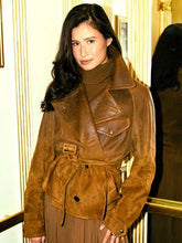 Delaney Rowe Ralph Lauren 2025 Brown Leather Jacket