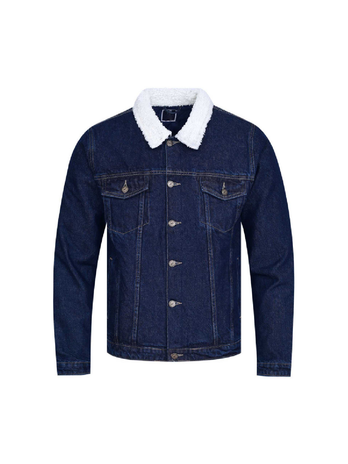 Denim Blue Shearling Trucker Jacket