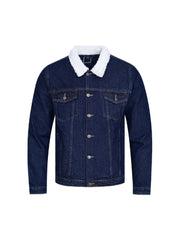 Denim Blue Shearling Trucker Jacket