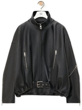 Dua Lipa Stylish Oversized Black Leather Jacket