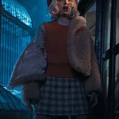 Wednesday Enid Sinclair Shearling Pink Jacket