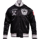 NFL OAKLAND RAIDERS RETRO CLASSIC MEN'S RIB SATIN JACKET