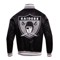 NFL OAKLAND RAIDERS RETRO CLASSIC MEN'S RIB SATIN JACKET