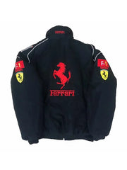 F1 Style Ferrari Racing Bomber Jacket