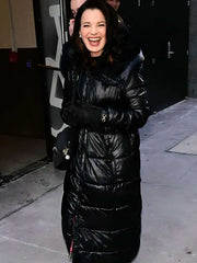 NYC 2025 Fran Drescher Black Puffer Coat