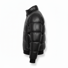 Moncler Style Leather Puffer Jacket