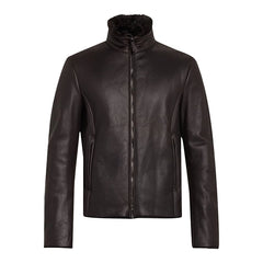 Man Shearling Lined Leather Jacket | Shirt Jacket With Shearling