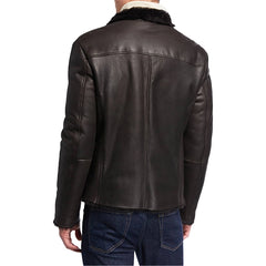 Man Shearling Lined Leather Jacket | Shirt Jacket With Shearling
