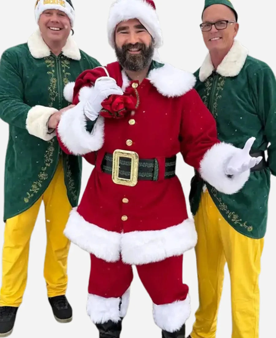 Jason Kelce Santa Claus Red Coat