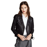 Classic Leather Biker Jacket for Women