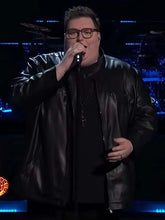 Jordan Smith The Voice 2026 Black Leather Jacket