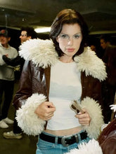 New York Film Festival 2025 Julia Fox Brown Faux Fur Jacket