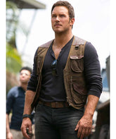 Jurassic World Chris Pratt Owen Grady Brown Vest
