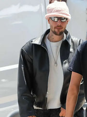 LA 2026 Justin Bieber Black Leather Jacket