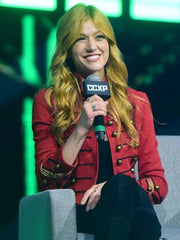 Katherine McNamara Big Slick 2026 Red Military Jacket