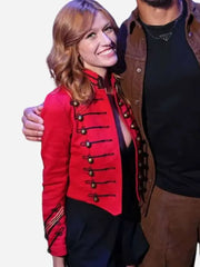 Katherine McNamara Big Slick 2026 Red Military Jacket
