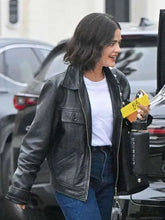 Lucy Hale 2025 Black Leather Jacket
