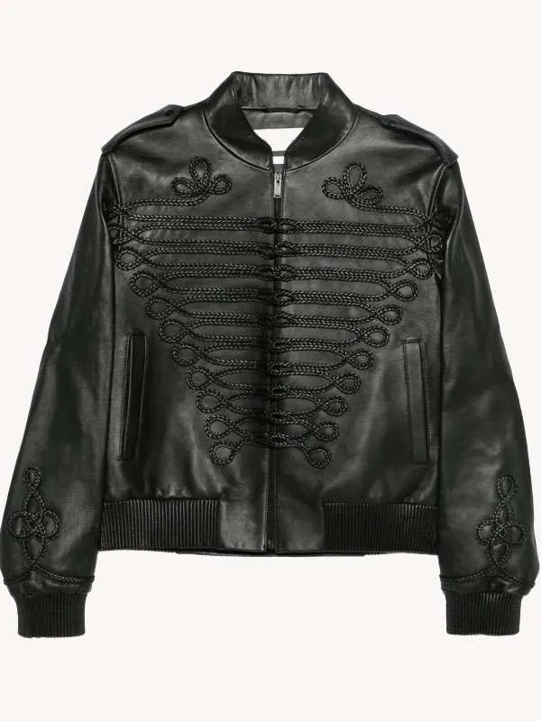 Lady Gaga 2025 Concert Black Leather Jacket