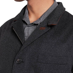 Mens Black Cashmere Blend Coat Jacket