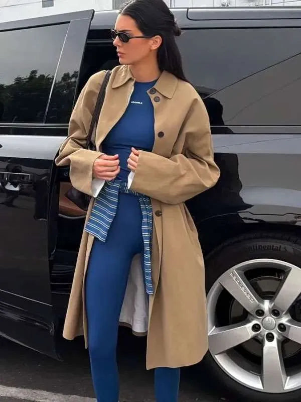 Kendall Jenner LA 2025 Brown Coat